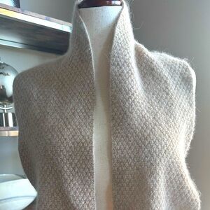 COACH Creamy Tan Cashmere Knit Scarf